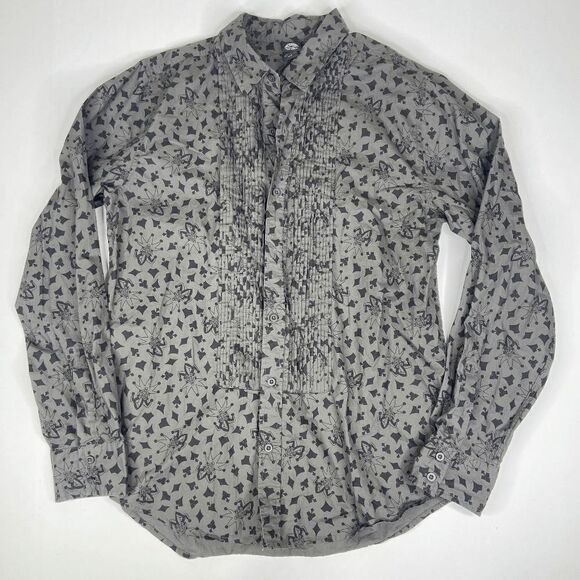 DC Comics The Joker Woven Tuxedo Button-Up Long Sleeve Shirt Men's Gray Size M - Picture 3 of 9